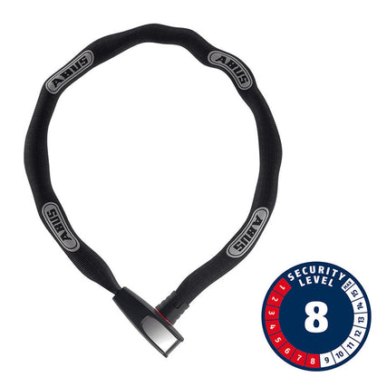 Abus, 8807K Steel-O-Chain, Chain Lock, Key, 7mm, 110cm, 3.6', Black