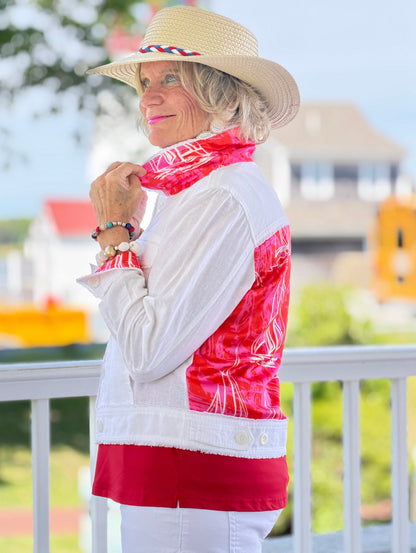 HARBOR LIGHTS RED LINEN JACKET