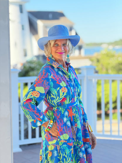 CORAL GARDEN COLLAR DRESS