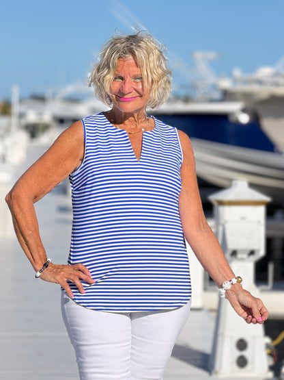HARBOR BLUE SLEEVELESS TANK