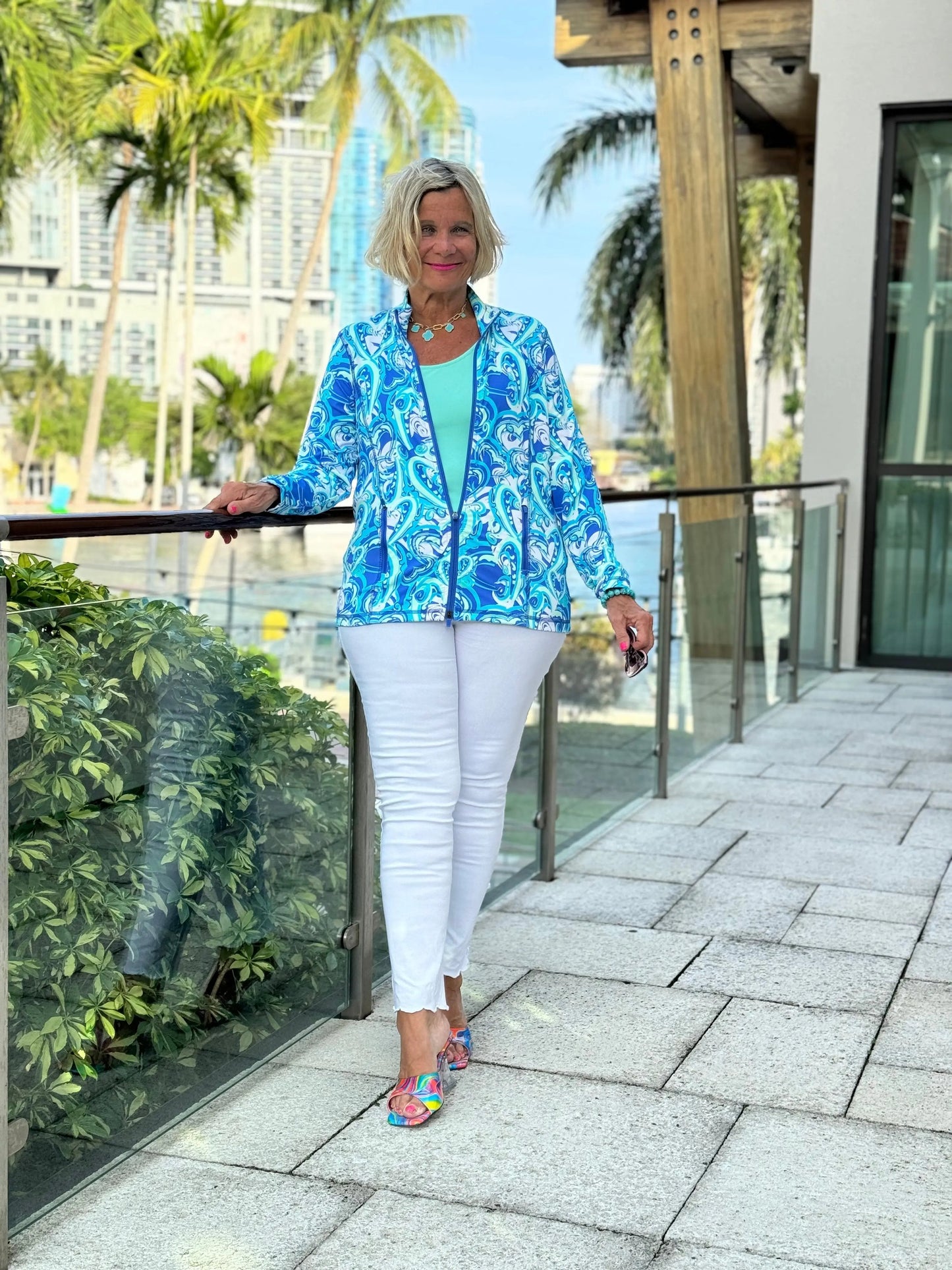 BLUE DREAMING HEARTS FULL ZIPPER