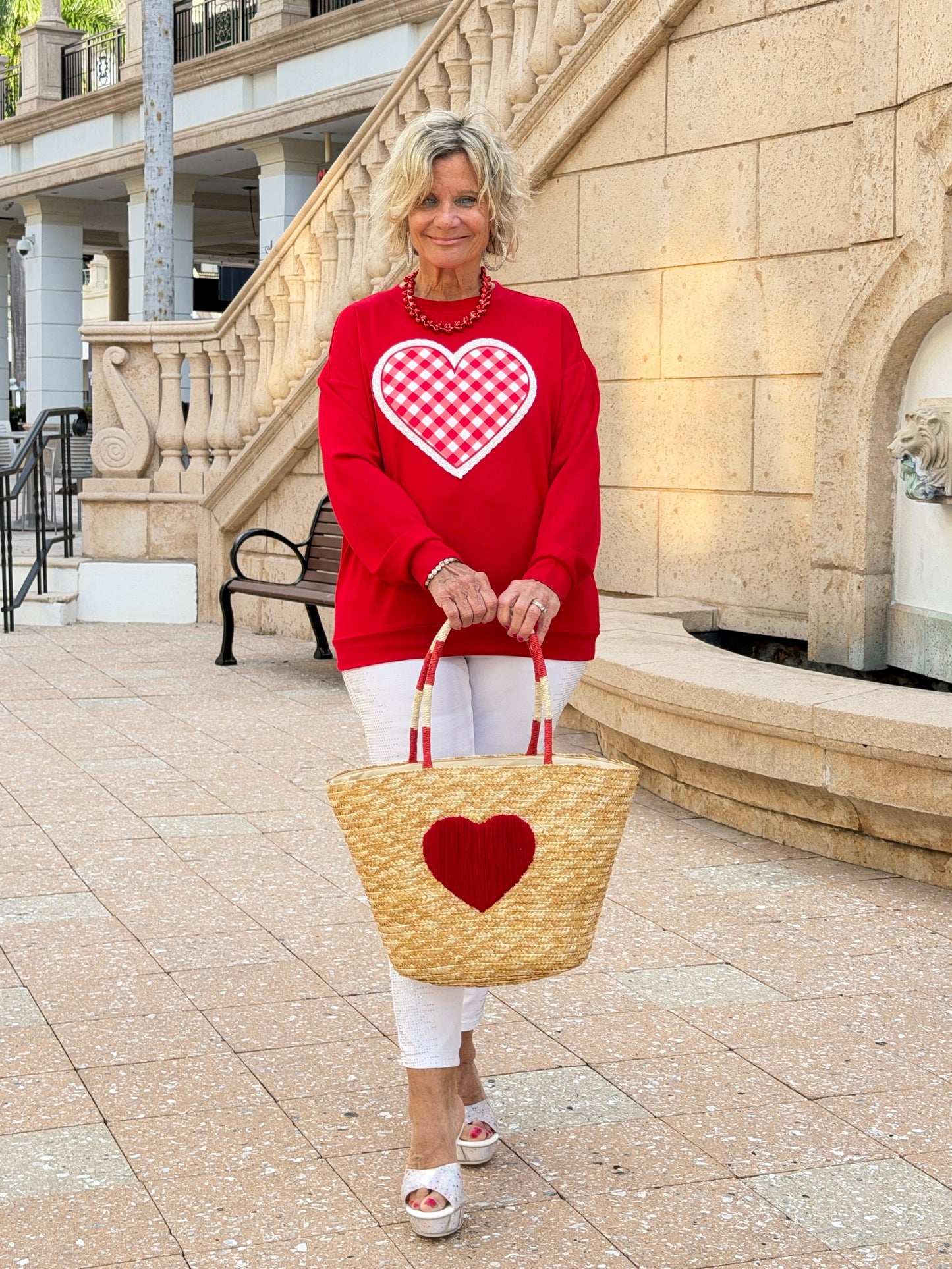 Gingham Heart Luxe Pullover