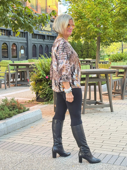 LEOPARD TAN FASHION TOP