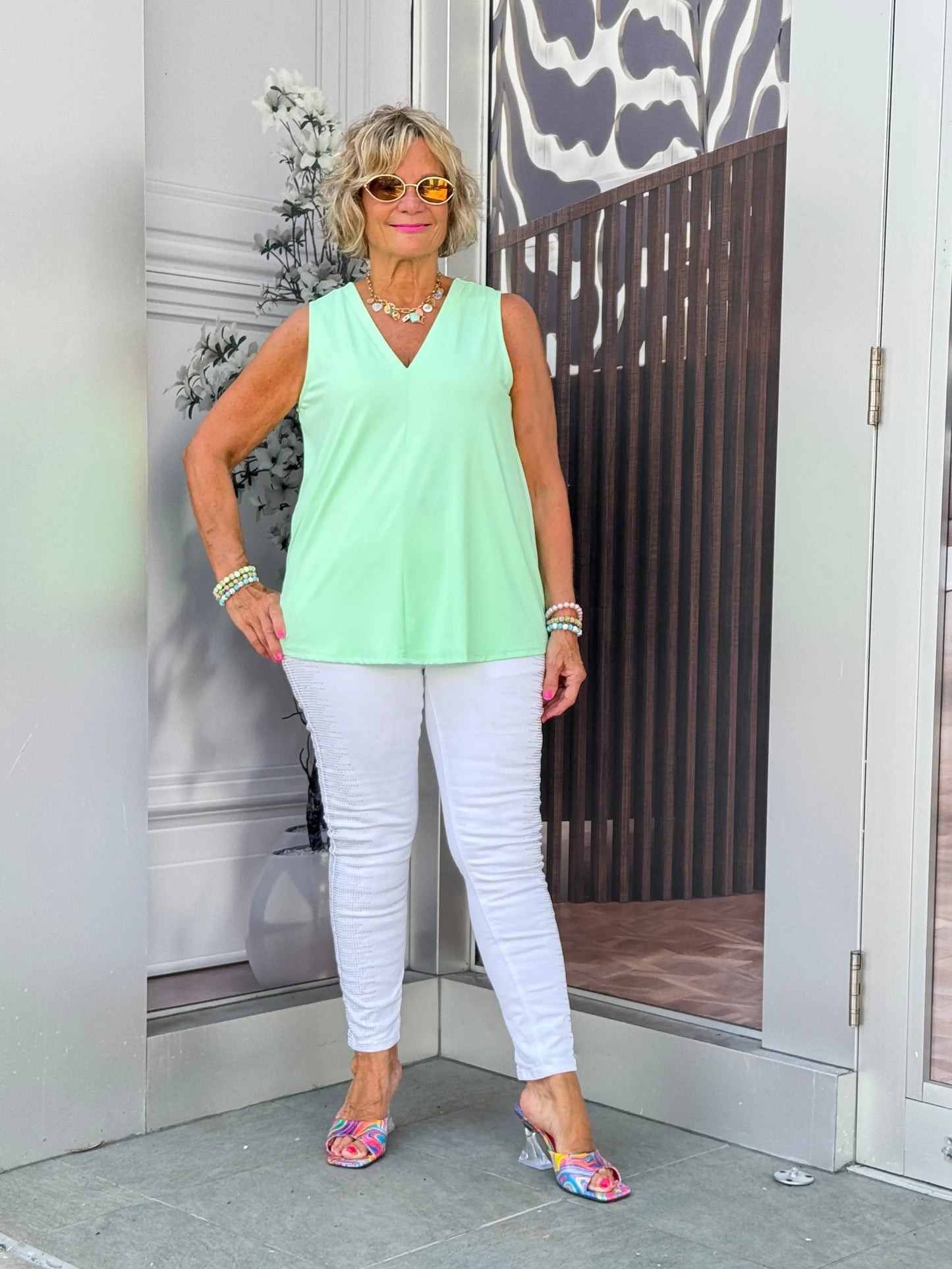 LULU-B CLEAR LIME TAILORED V