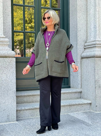 AUTUMN OLIVE ZIPPER JACKET