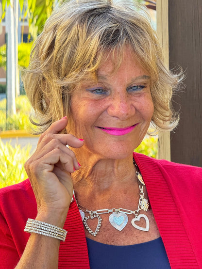 LOVE YOUR SELF SILVER Charm Station Paperclip Necklace