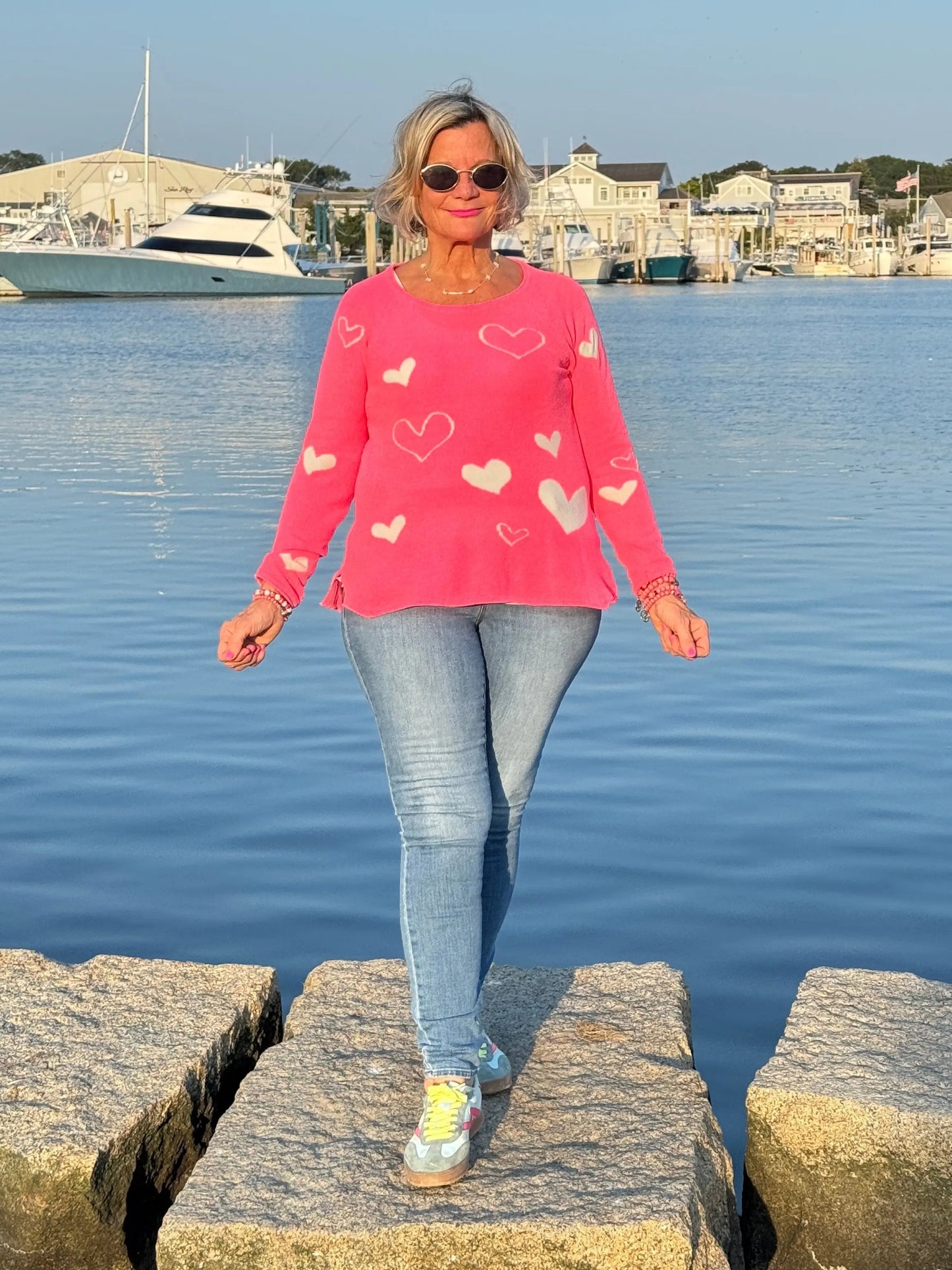 HOT PINK HEART SWEATER