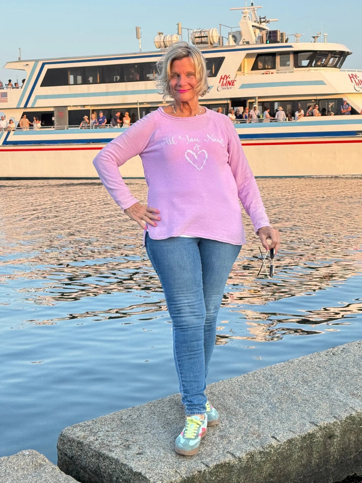 LULU-B LILAC ALL YOU NEED CREW NECK SWEATER