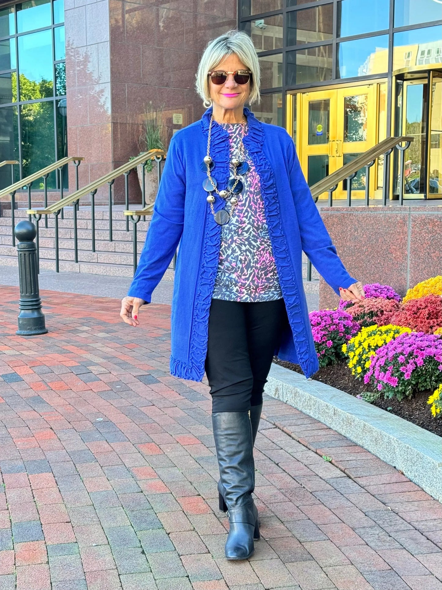LULU-B ROUGED SAPPHIRE ROUGED CARDIGAN