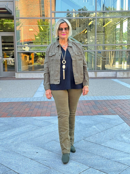 LULU-B NEW OLIVE LINEN JACKET