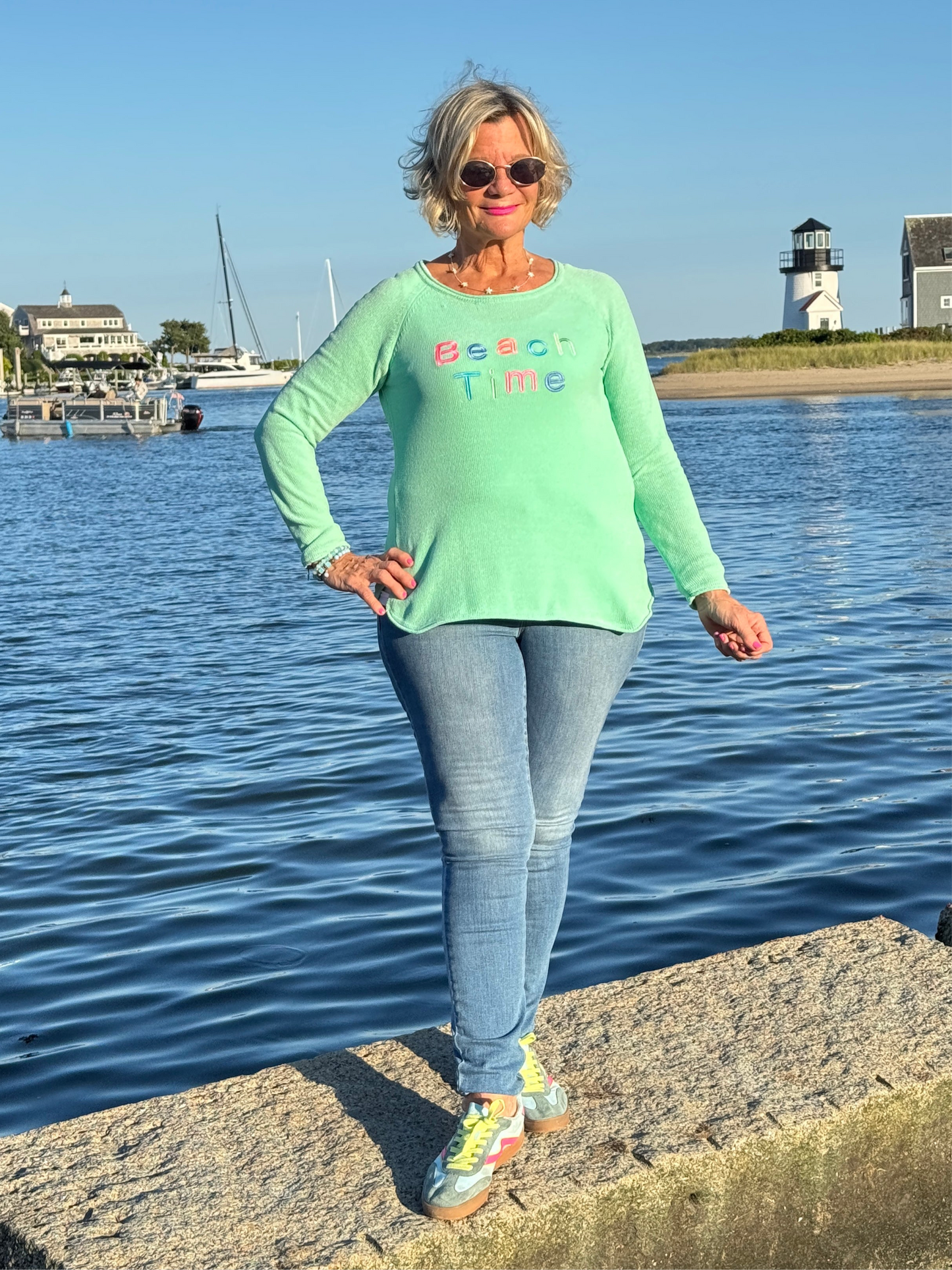LULU-B MINT BEACH TIME SWEATER