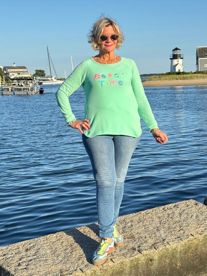 LULU-B MINT BEACH TIME SWEATER