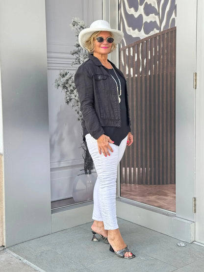 LULU B BLACK LINEN JACKET