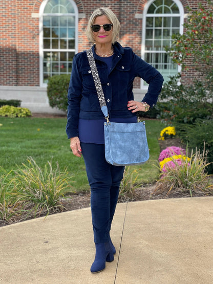 LULU-B NAVY VELOUR JACKET