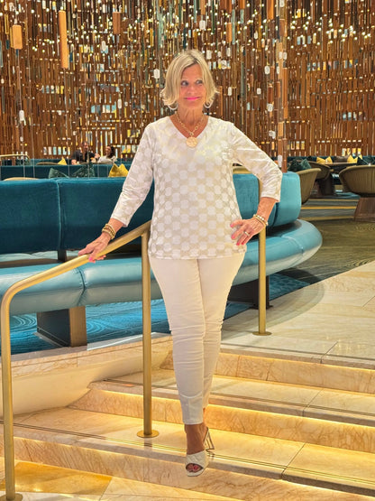 LULU-B HOLIDAY GOLD AND V NECK