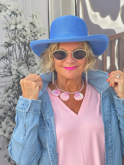 LULU-B CLEAR CHAMBRAY BLUE LINEN JACKET