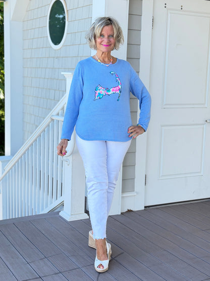 BEACH CLUB PERRI CAPE COD MAP SWEATER