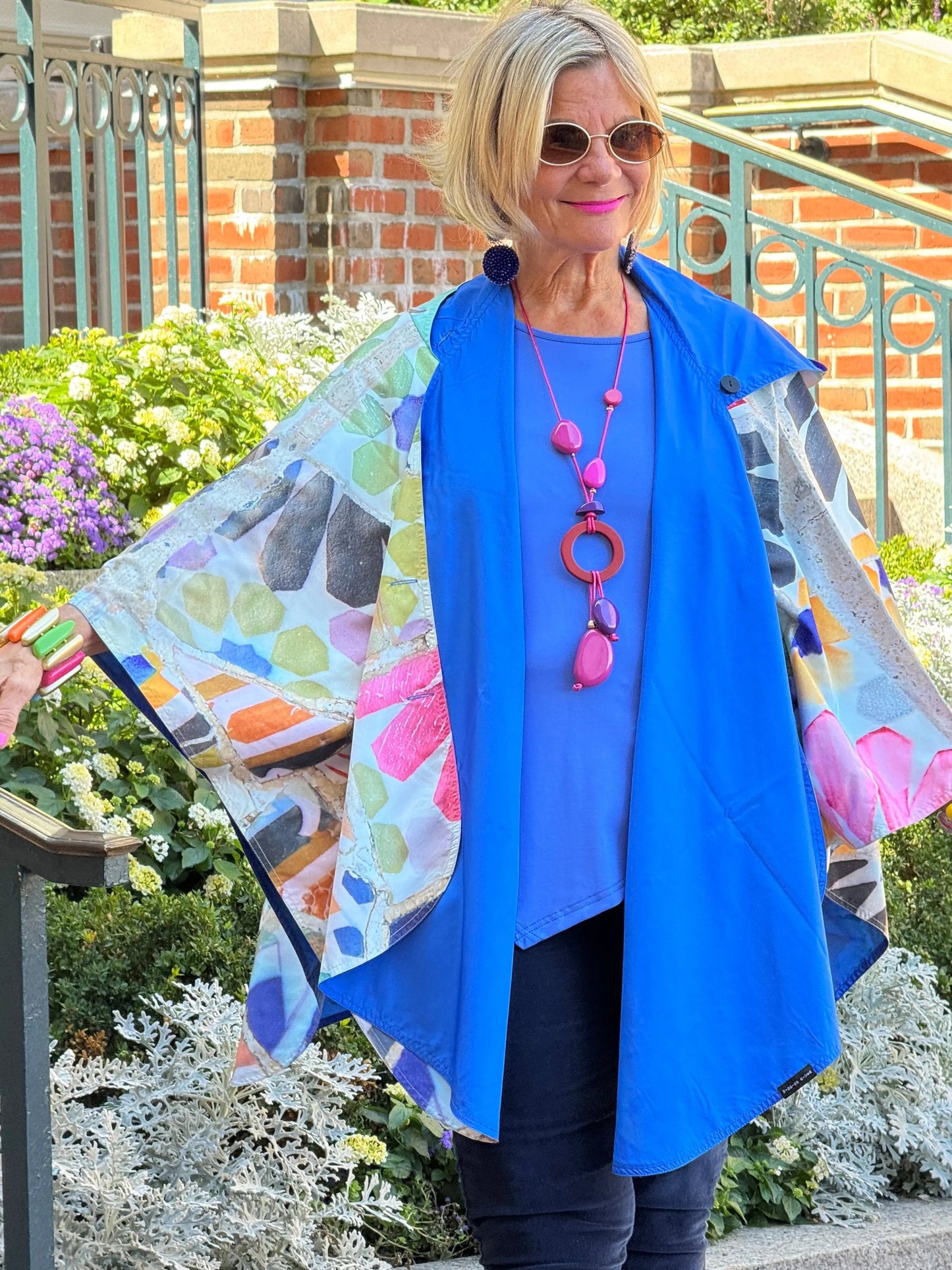 Blue Reversible Rain Cape - Collection