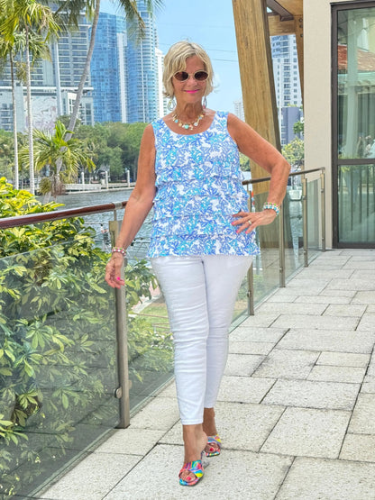 LULU B CORAL BREEZE CHA CHA TANK