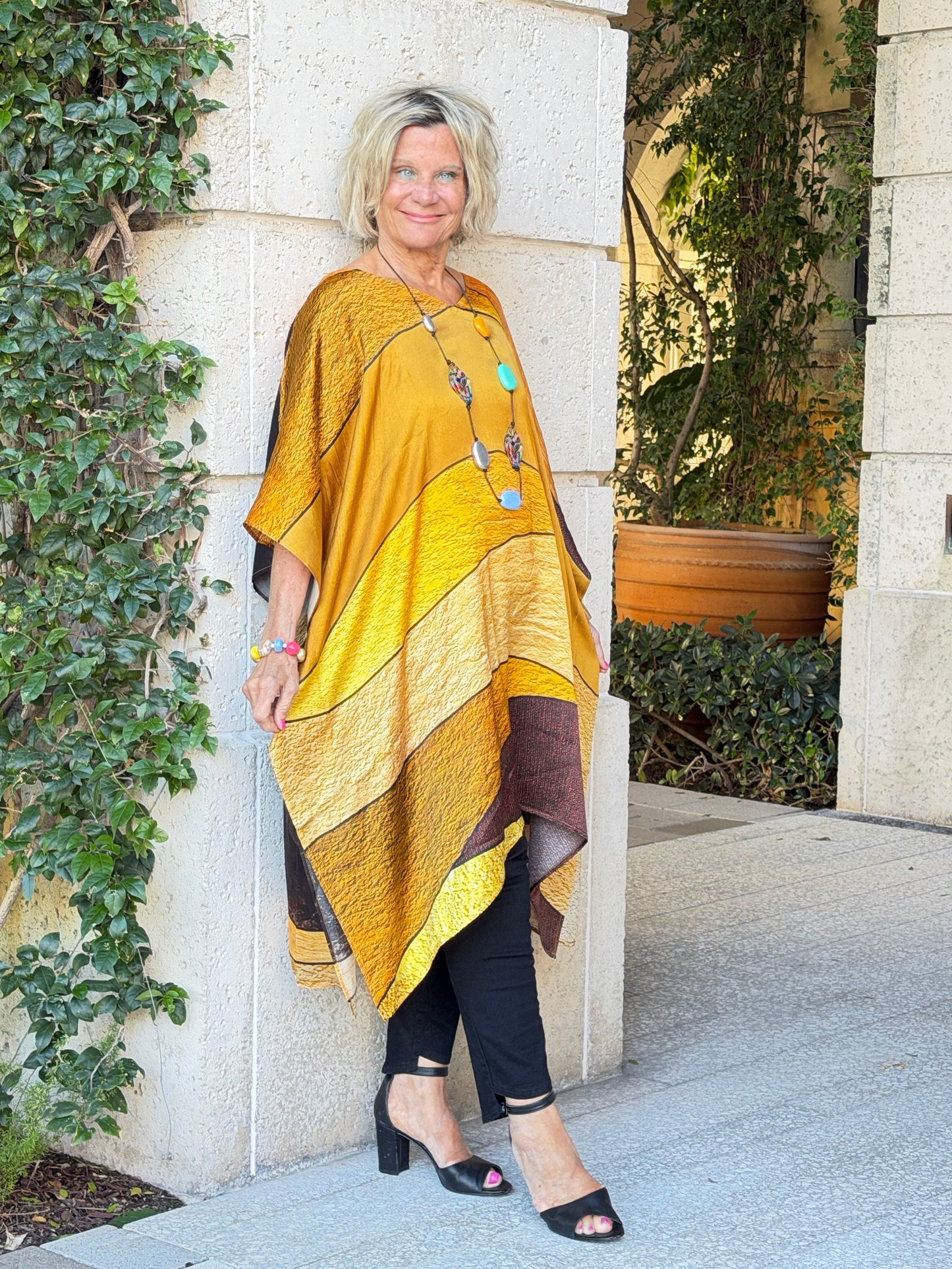 Gold & Black Geo Modal Kaftan