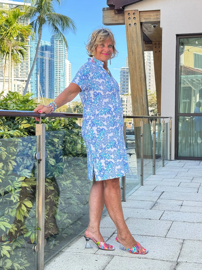 LULU B CORAL BREEZE SHORT SLEEVE DRESS