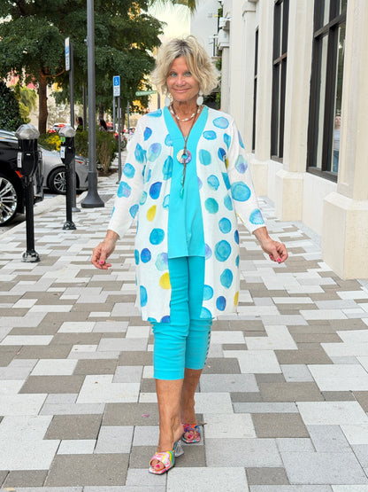 EMBELLISHED LATTICE CAPRI AQUA