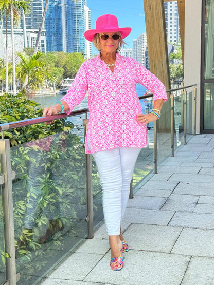 LULU B TROPIC PETALS TUNIC