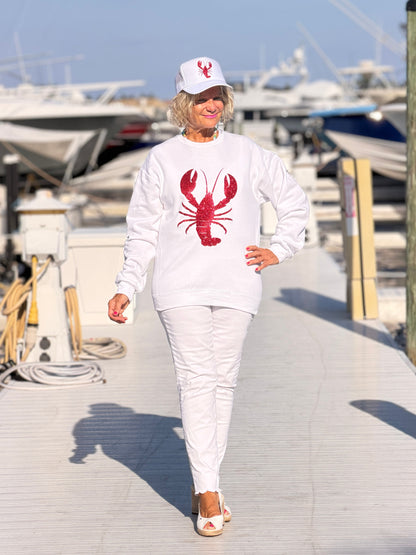 Glitter Red lobster  Sweatshirt