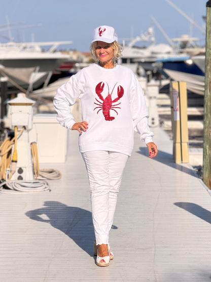 Glitter Red lobster  Sweatshirt