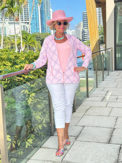 LULU B PINK CHIC FULL ZIPPER JACKET