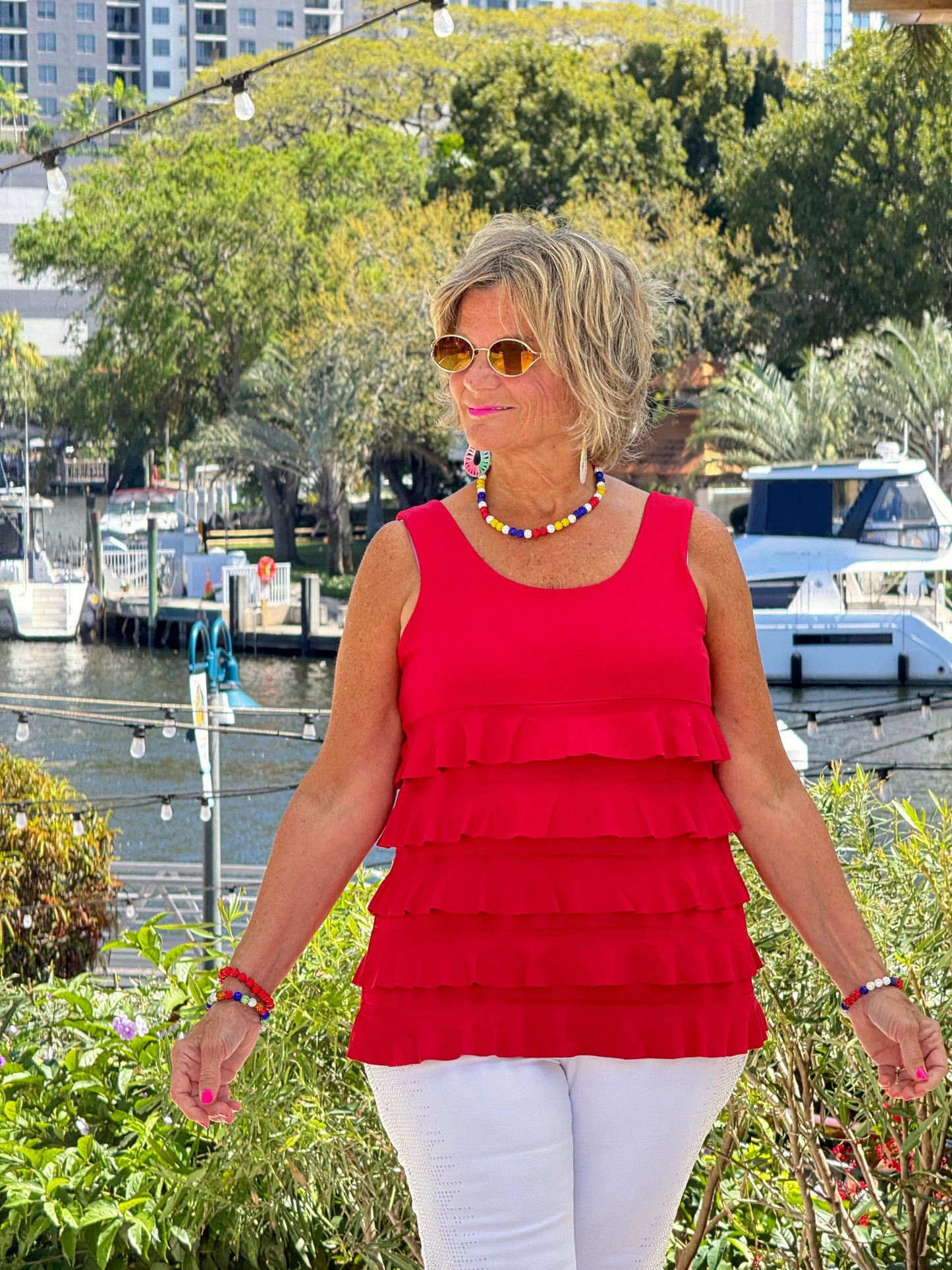 LULU-B CRIMSON RED CHA CHA TANK