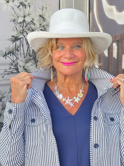 LULU B  NAVY SEERSUCKER JACKET