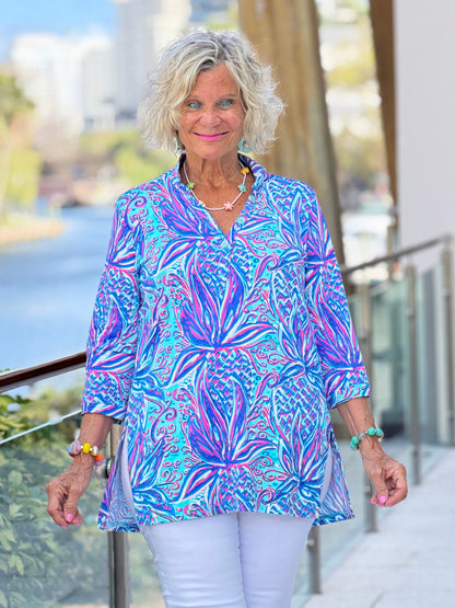 LULU B PALM ROYALE TUNIC