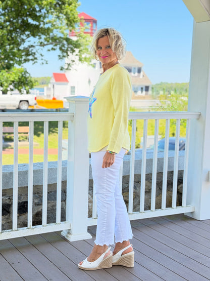 BEACH CLUB YELLOW STARFISH SWEATER