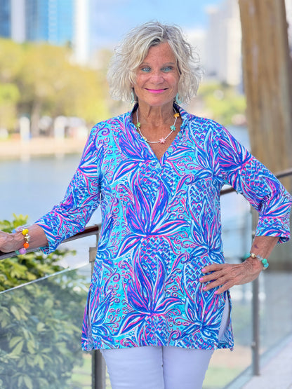 LULU B PALM ROYALE TUNIC