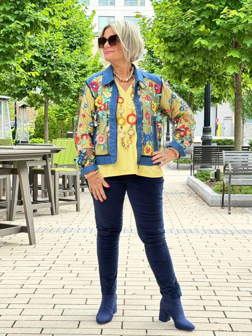 AFTERNOON AT THE GARDEN LACE NAVY JACKET