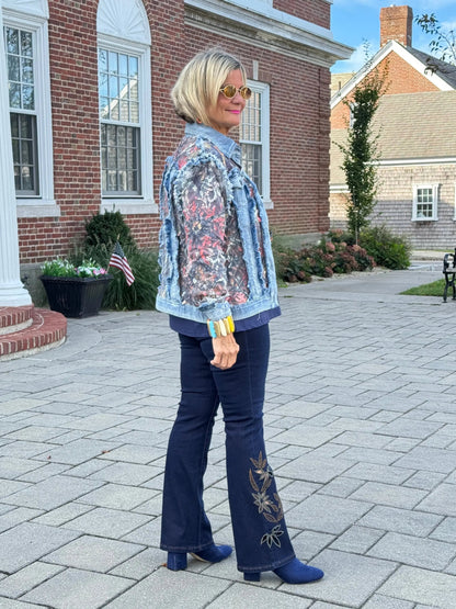 Ethyl Denim & Floral Insert Coat - Virtue