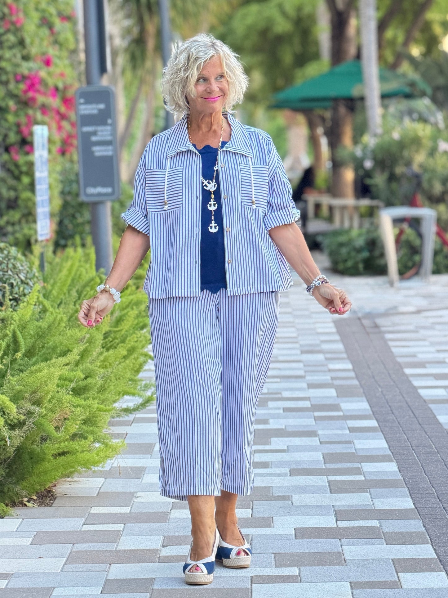 FRENCH RIVIERA NAVY SEERSUCKER JACKET