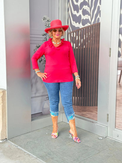 LULU-B STRAWBERRY RUFFLE TOP