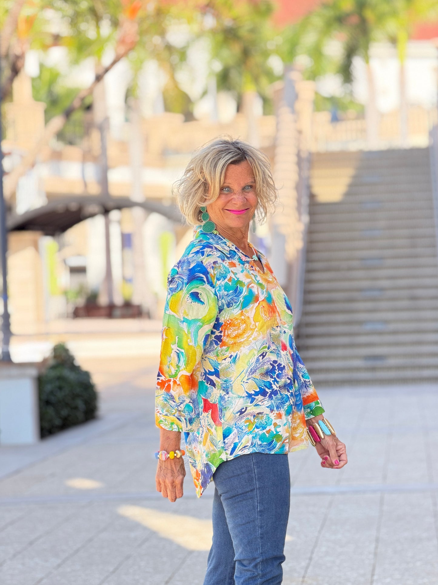 Ethyl Casual Collar V-Neck Blouse - Approval