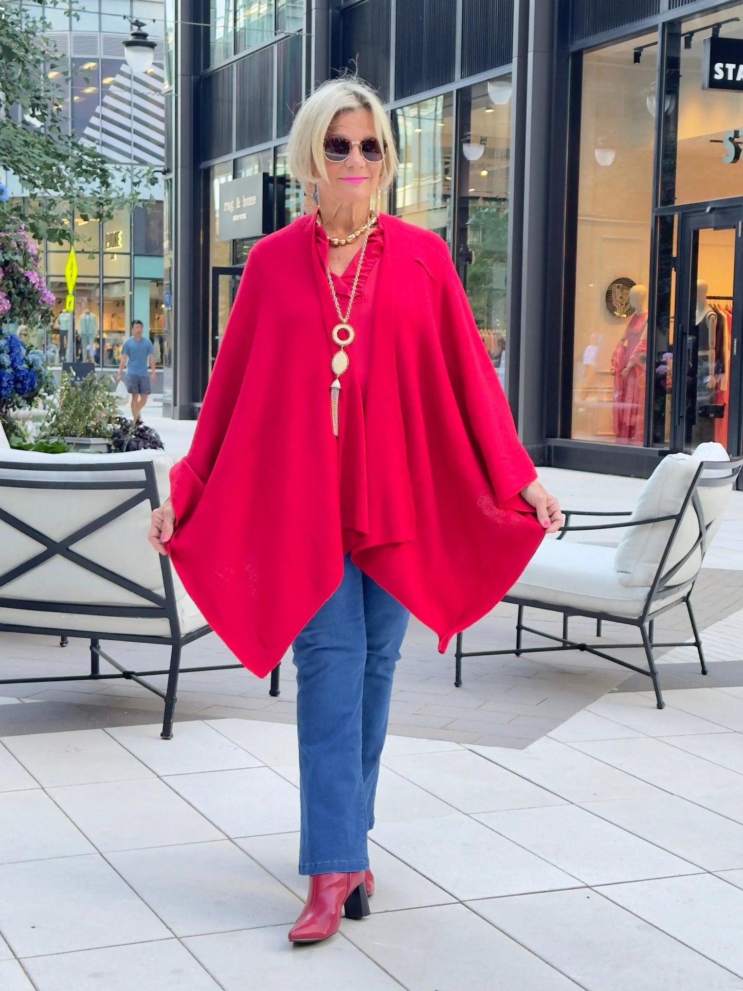 AUTUMN RED TWO WAY WRAP