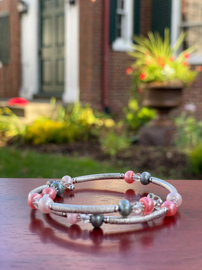 FRESH WATER PEARL PINK BRACELET WRAP