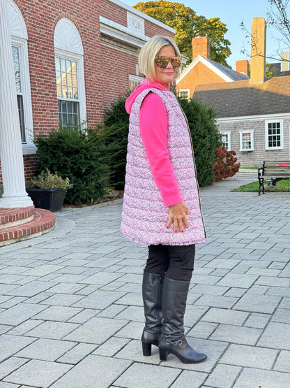 HOT PINK WAFFLE HOODIE FULL ZIPPER JACKET