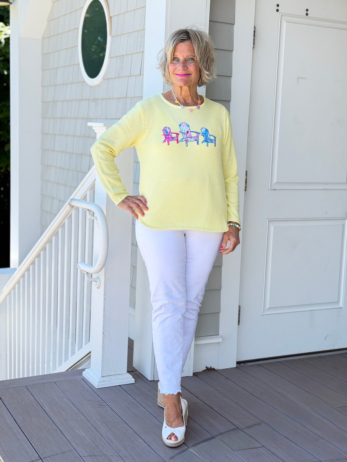 BEACH CLUB YELLOW ADIRONDACK SWEATER