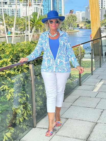 LULU B CORAL BREEZE FULL ZIPPER JACKET