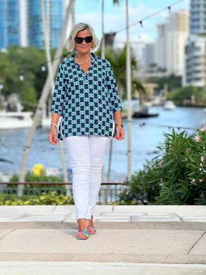 BLUE MEDALLION TUNIC