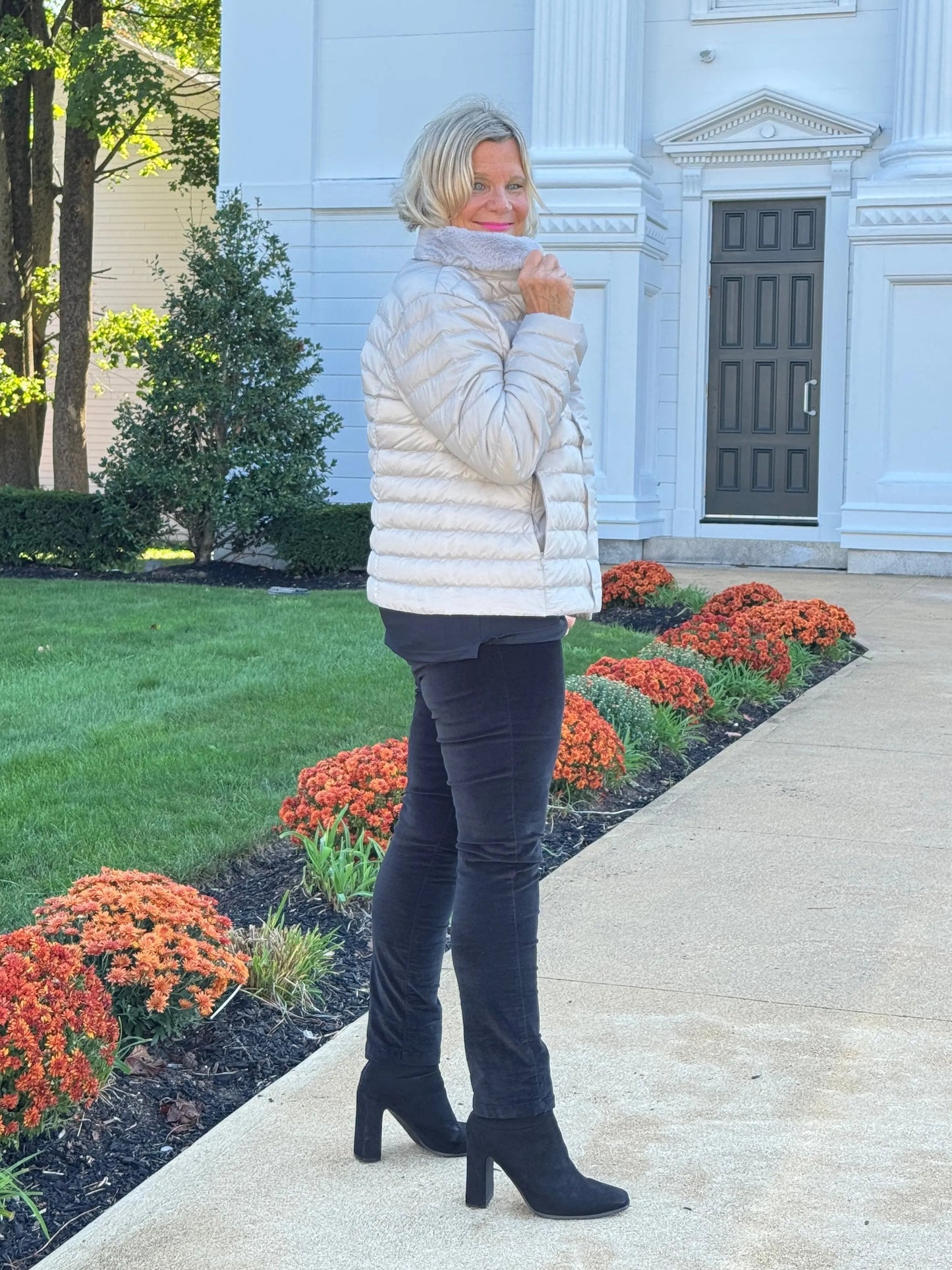 LULU-B SILVER FAUX FUR JACKET