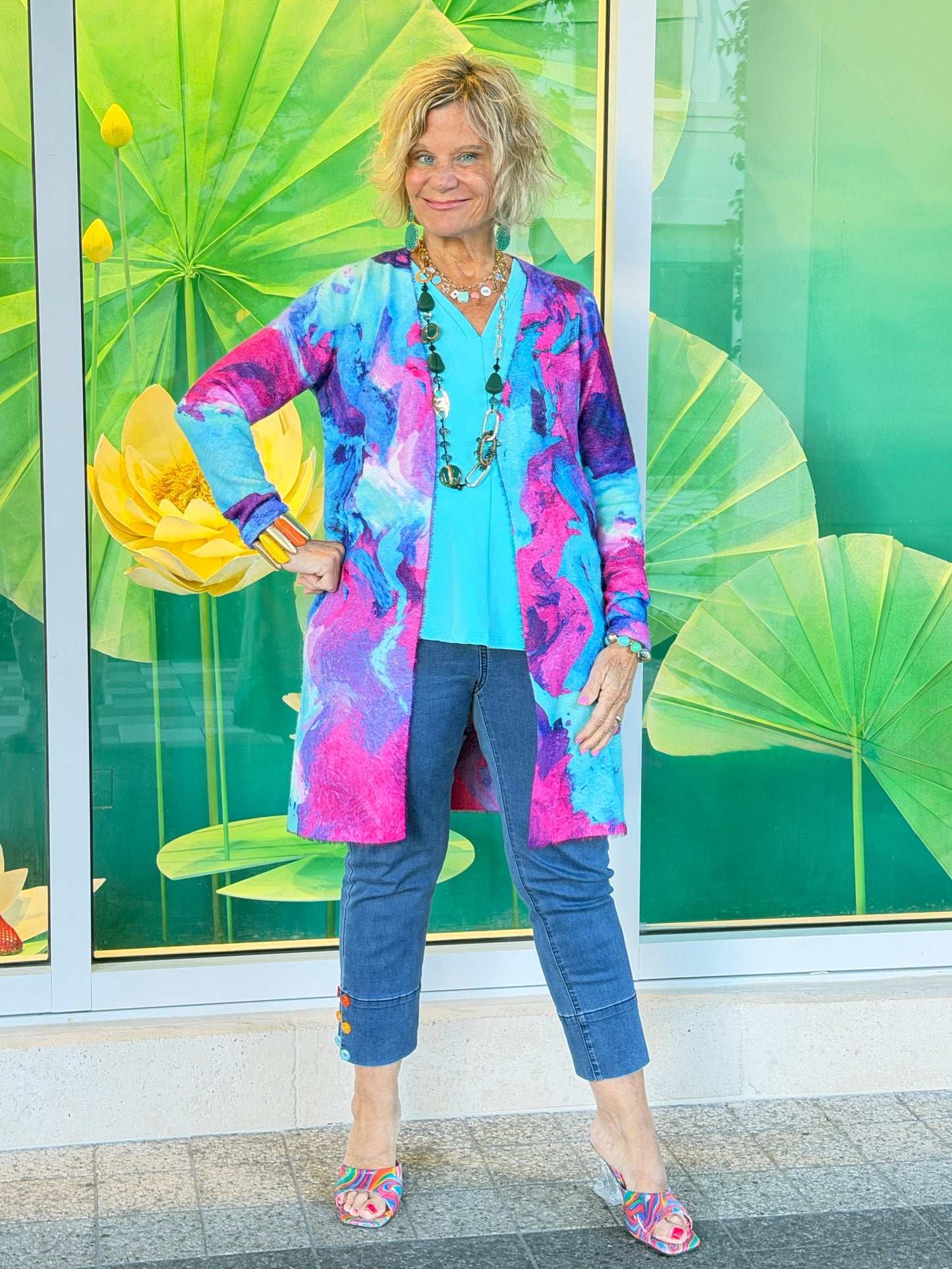 COLOR WAVES OF FASHION CARDIGAN