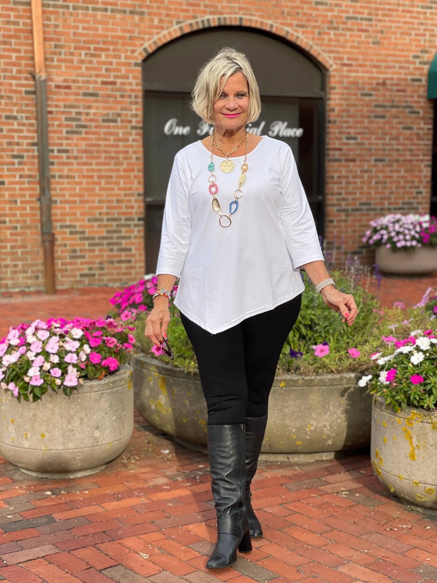 LULU-B WHITE ASYMMETRIC TOP