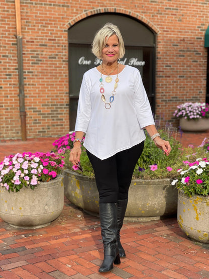 LULU-B WHITE ASYMMETRIC TOP
